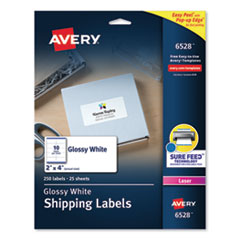 AVE6528 - Avery® Glossy White Easy Peel® Mailing Labels with Sure Feed® Technology