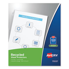 AVE75537 - Avery® Recycled Economy Weight Clear and Semi Clear Sheet Protector