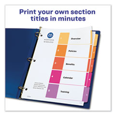 AVE11080 - Avery® Customizable Table of Contents Ready Index® Multicolor Dividers with Printable Section Titles