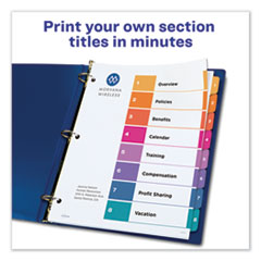 AVE11133 - Avery® Customizable Table of Contents Ready Index® Multicolor Dividers with Printable Section Titles
