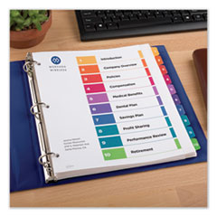AVE11165 - Avery® Customizable Table of Contents Ready Index® Multicolor Dividers with Printable Section Titles