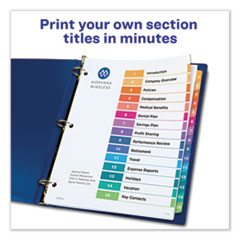 AVE11143 - Avery® Customizable Table of Contents Ready Index® Multicolor Dividers with Printable Section Titles