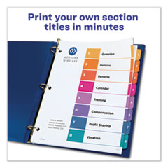 AVE11081 - Avery® Customizable Table of Contents Ready Index® Multicolor Dividers with Printable Section Titles