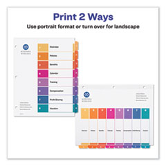 AVE11186 - Avery® Customizable Table of Contents Ready Index® Multicolor Dividers with Printable Section Titles