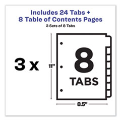 AVE11081 - Avery® Customizable Table of Contents Ready Index® Multicolor Dividers with Printable Section Titles