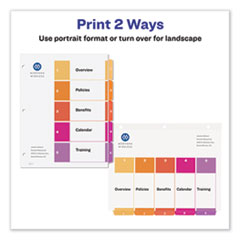 AVE11187 - Avery® Customizable Table of Contents Ready Index® Multicolor Dividers with Printable Section Titles