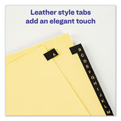AVE25180 - Avery® Preprinted Black Leather Tab Dividers with Copper Reinforced Holes