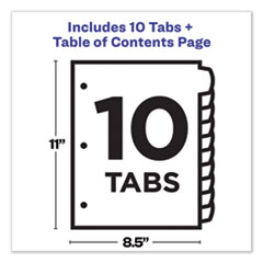 AVE11818 - Avery® Customizable Table of Contents Ready Index® Plastic Multicolor Dividers with Printable Section Titles