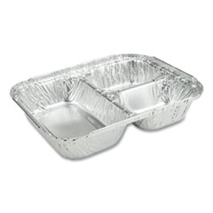 DPK2103050X - Durable Packaging 3-Compartment Oblong Aluminum Foil Container