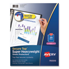 AVE76000 - Avery® Secure Top™ Super Heavyweight Diamond Clear Sheet Protector
