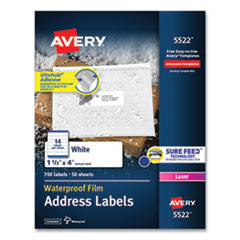 AVE5522 - Avery® Waterproof Mailing Labels with TrueBlock® Technology