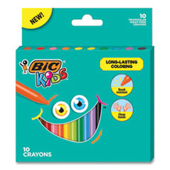 BICBKPCTP10AST - BIC® Kids® Coloring Triangle Crayons