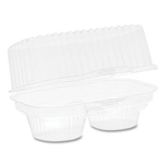 Pactiv RPET Clear 6 Count Cupcake Container with High Dome Lid, 64 Ounce Capacity -- 125 per Case