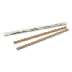 World Centric Sustainable Kraft Paper Straws, Wrapped, 8
