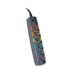 KMW62146 - Kensington® SmartSockets® Color-Coded Six-Outlet Strip Surge Protector