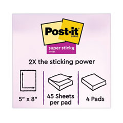 MMM5845SSUC - Post-it® Notes Super Sticky Pads in Energy Boost Colors
