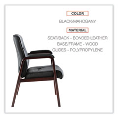 ALEMA43ALS10M - Alera® Madaris Series Bonded Leather Guest Chair with Wood Trim Legs