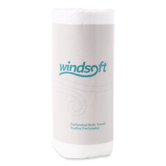 Windsoft Perforated Paper Towel Rolls, 11 x 8 4/5, White, 100/Roll, 30/Carton