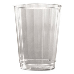 WNA Classic Crystal Plastic Tumblers, 10 oz, Clear, Fluted, Tall, 20/Pack, 12 Packs/Carton