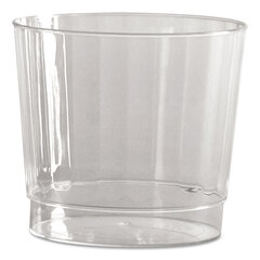 WNA Classic Crystal Plastic Tumblers, 9 oz, Clear, Fluted, Rocks Squat, 20/Pack, 12 Packs/Carton