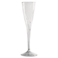 WNA Classicware One-Piece Champagne Flutes, 5 oz, Clear, Plastic, 10/Pack, 10 Packs/Carton