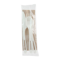 World Centric TPLA Compostable Cutlery, Knife/Fork/Spoon/Napkin, 6