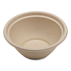 World Centric Fiber Bowls, 32 oz, 7.4 x 7.4 x 3.2, Natural, Paper, 500/Carton