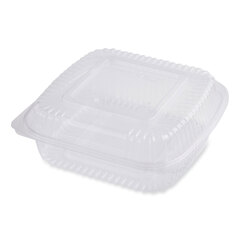 World Centric PLA Hinged Clamshells, 46 oz, 8.3 x 8.6 x 3.1, Clear, Plastic, 300/Carton