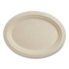 World Centric Fiber Plates, Oval, 9.9 x 12, Natural, 500/Carton