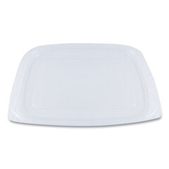 World Centric PLA Rectangular Deli Container Lids, 6.5 x 7.5 x 0.3, Clear, Plastic, 600/Carton