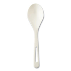 World Centric TPLA Compostable Cutlery, Soup Spoon, White, 1,000/Carton