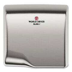 World Dryer SLIMdri Hand Dryer, 110-240 V, 13.87 x 13 x 7, Brushed Stainless Steel