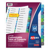 Avery Avery® Customizable Table of Contents Ready Index® Double Column Multicolor Dividers with Printable Section Titles AVE11321