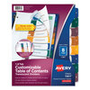 Avery Avery® Ready Index® Translucent Multicolor Table of Contents Dividers AVE11817
