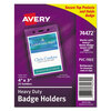 Avery Avery® Heavy-Duty Top Load Name Badge Holders AVE 74472