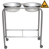 Blickman Industries MRI Safe Double Basin Solution Stand with Shelf BLI0727808066