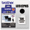 Brother Brother LC512PKS Innobella Ink, 500 Page-Yield, 2/Pack, Black BRT LC512PKS