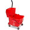 Carlisle Commercial Mop Bucket with Side-Press Wringer 35 Quart - Red CFS 3690405CS