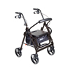 Drive Medical Duet Dual Function Transport Wheelchair Rollator Rolling Walker DRV795BK