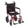 Drive Medical Lightweight Expedition Transport Wheelchair with Hand Brakes, Red EXP19LTRD