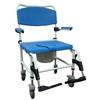 Drive Medical Bariatric Aluminum Rehab Shower Commode Chair with Two Rear-Locking Casters DRVNRS185008