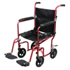 Drive Medical Flyweight Lightweight Transport Wheelchair with Removable Wheels DRVRTLFW19RW-RD