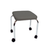 Fabrication Enterprises Mobile Stool, No Back, Square Top, 18 H, Gray Upholstery FNT 16-1602