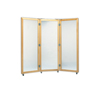 Fabrication Enterprises Glass mirror, mobile caster base, 3-panel mirror, 22