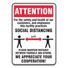 Accuform Accuform® Social Distance Signs GN1 MGNG901VPESP