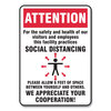 Accuform Accuform® Social Distance Signs GN1 MGNG902VPESP