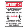 Accuform Accuform® Social Distance Signs GN1 MGNG905VPESP