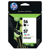 Hewlett Packard HP® C9321FN (HP 56/57) Ink, 520 Page-Yield, 2/Pack, Black; Tri-Color HEW C9321FN140
