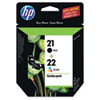 Hewlett Packard HP® C9509FN (HP 21; HP 22) Ink, 190 Page-Yield, 2/Pack, Black; Tri-Color HEW C9509FN140