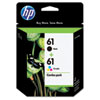 Hewlett Packard HP® CR259FN (HP 61) Ink, 190 Page-Yield, Black, Tri-Color, 2/Pk HEW CR259FN140